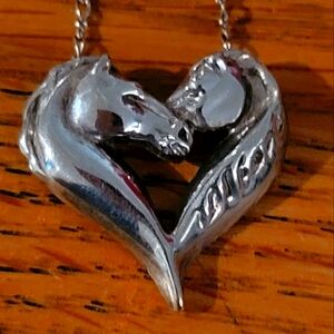 Sterling silver custom made horse heart necklace